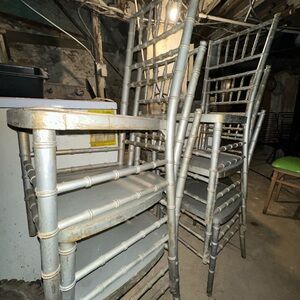 Elegant Silver Dining Chairs w/Cushions